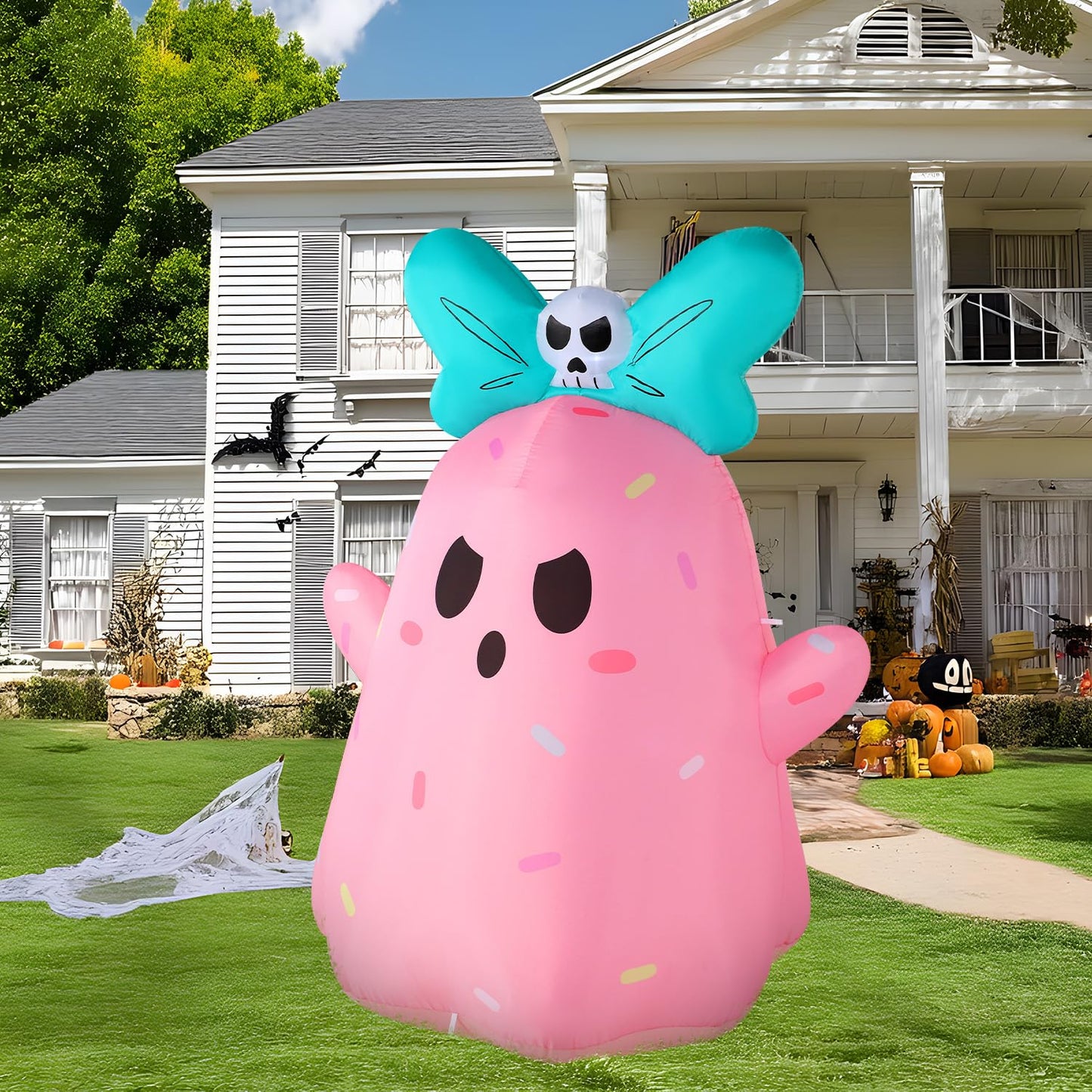 5FT  Cute Pink Ghost Halloween Inflatable
