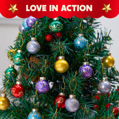 36 Pcs Christmas Colorful Mini Ball Ornament Set