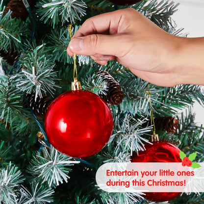 18 Pcs Red Christmas Ball Ornaments