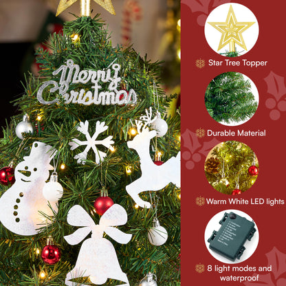 24"/2FT Small Christmas Tree with Lights & Tree Skirt