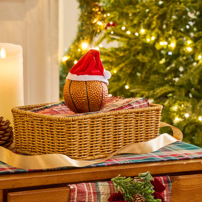 Mini Blown Christmas Basketball Glass Ornament