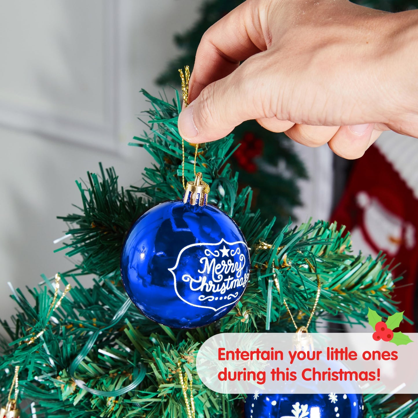 36Pcs Blue & White Christmas Ball Ornaments Set