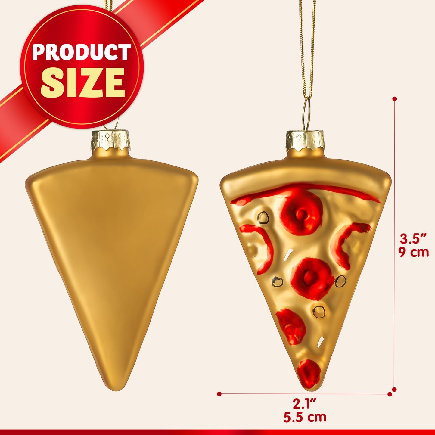 Pizza Mini Christmas Ornaments