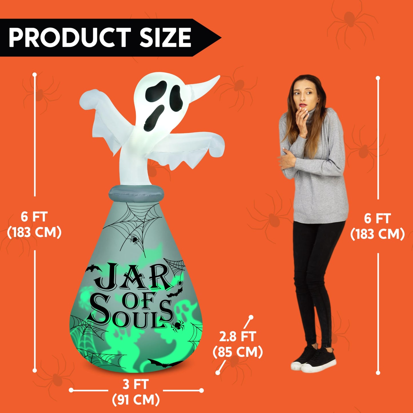 6FTGhost Inflatable Halloween Decor Outdoor
