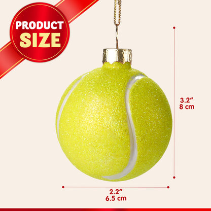 Tennis Balls Sports Blown Glass Small Funny Mini Christmas Ornaments for Christmas Tree