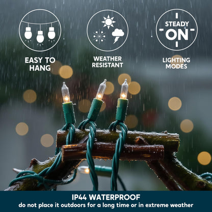 300(3x100) Clear Christmas String Lights Indoor