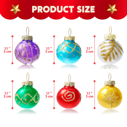 36 Pcs Christmas Colorful Mini Ball Ornament Set