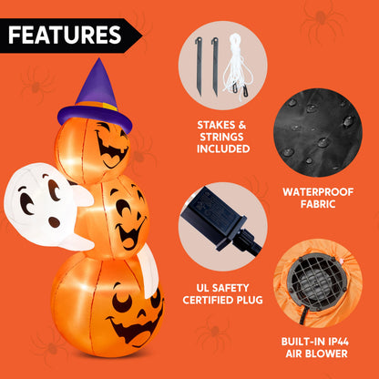 6FT Halloween Inflatable Pumpkin Outdoor Decorations