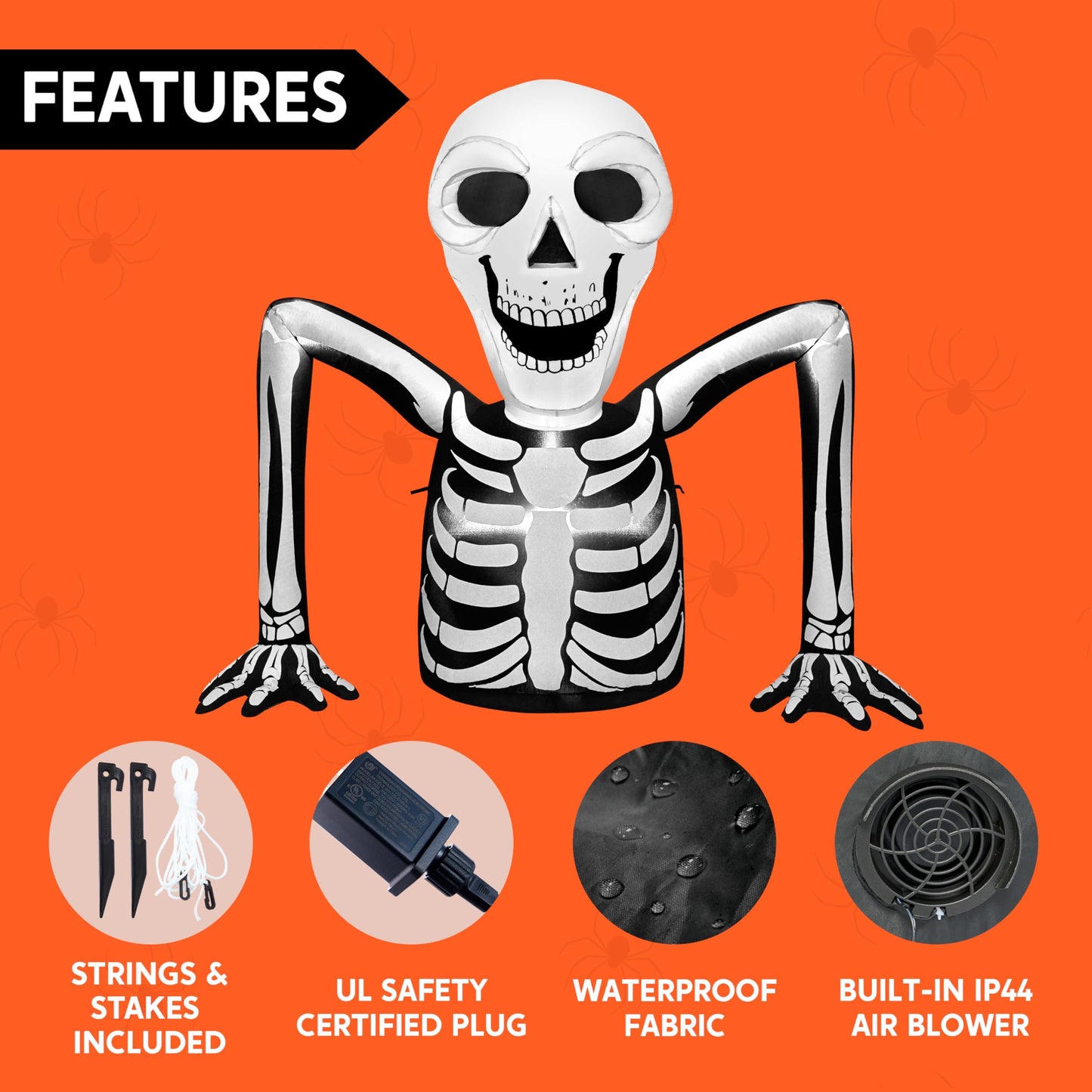 5.5 FT Skeleton Halloween Inflatables Outdoor Decorations