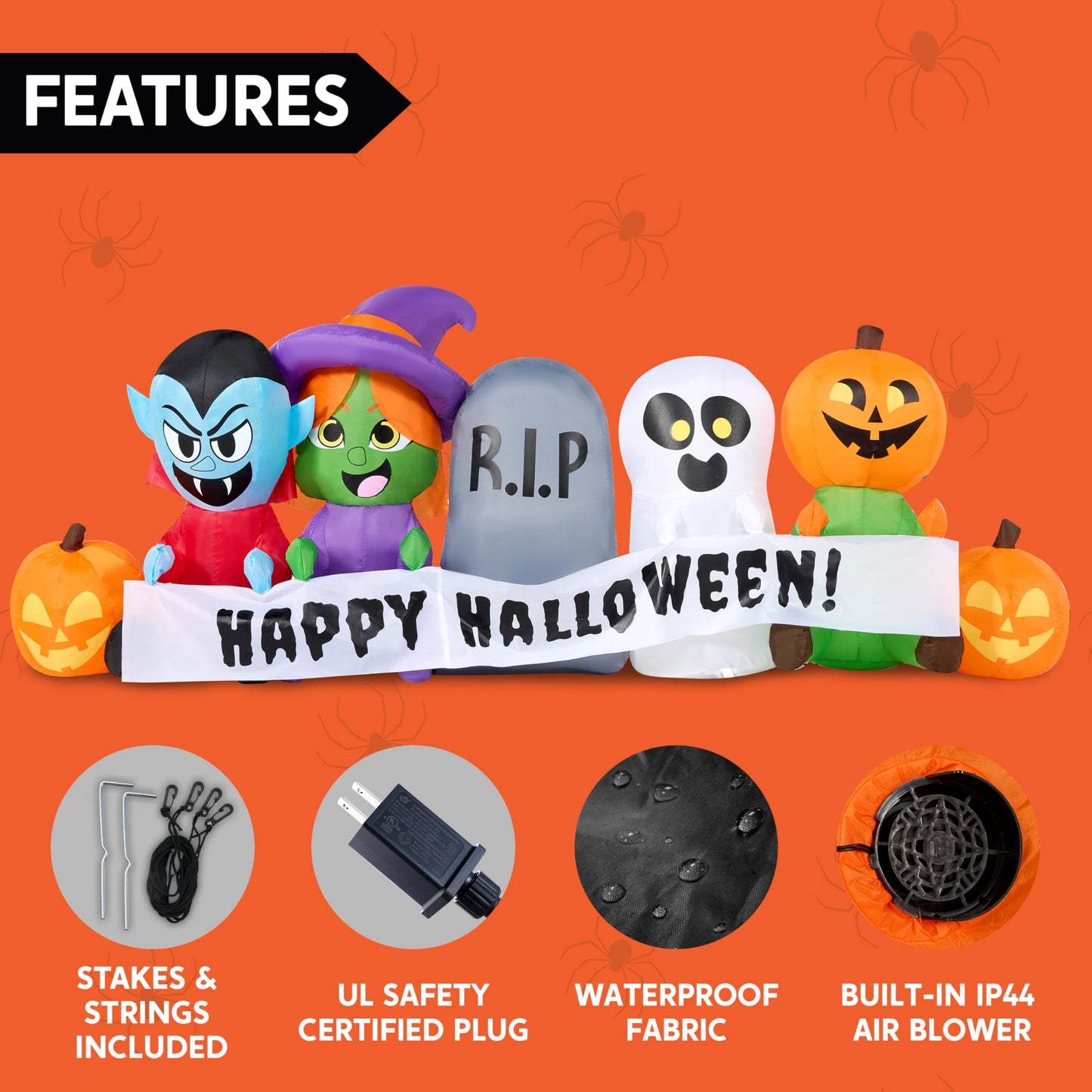 8FT Long Inflatable Halloween Decor Outdoor