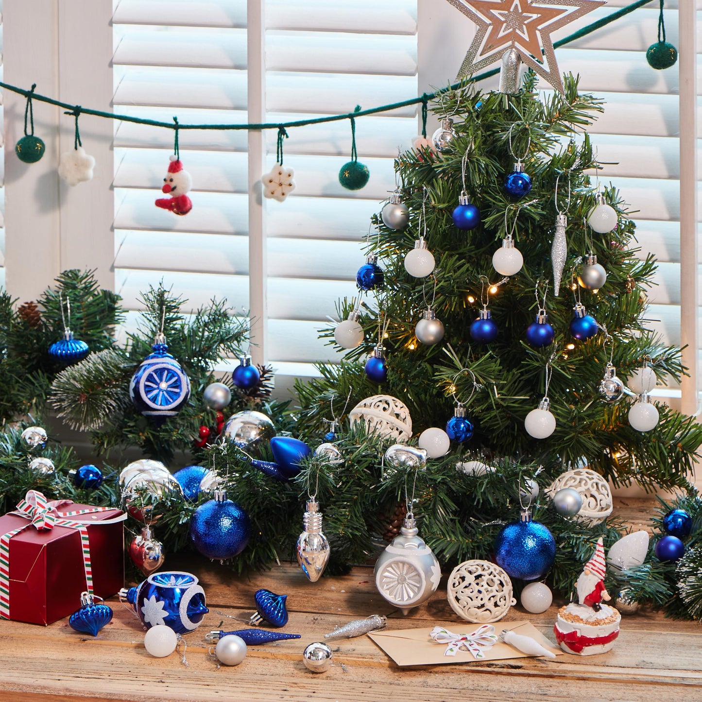 70Pcs Assorted Christmas Blue Ornaments
