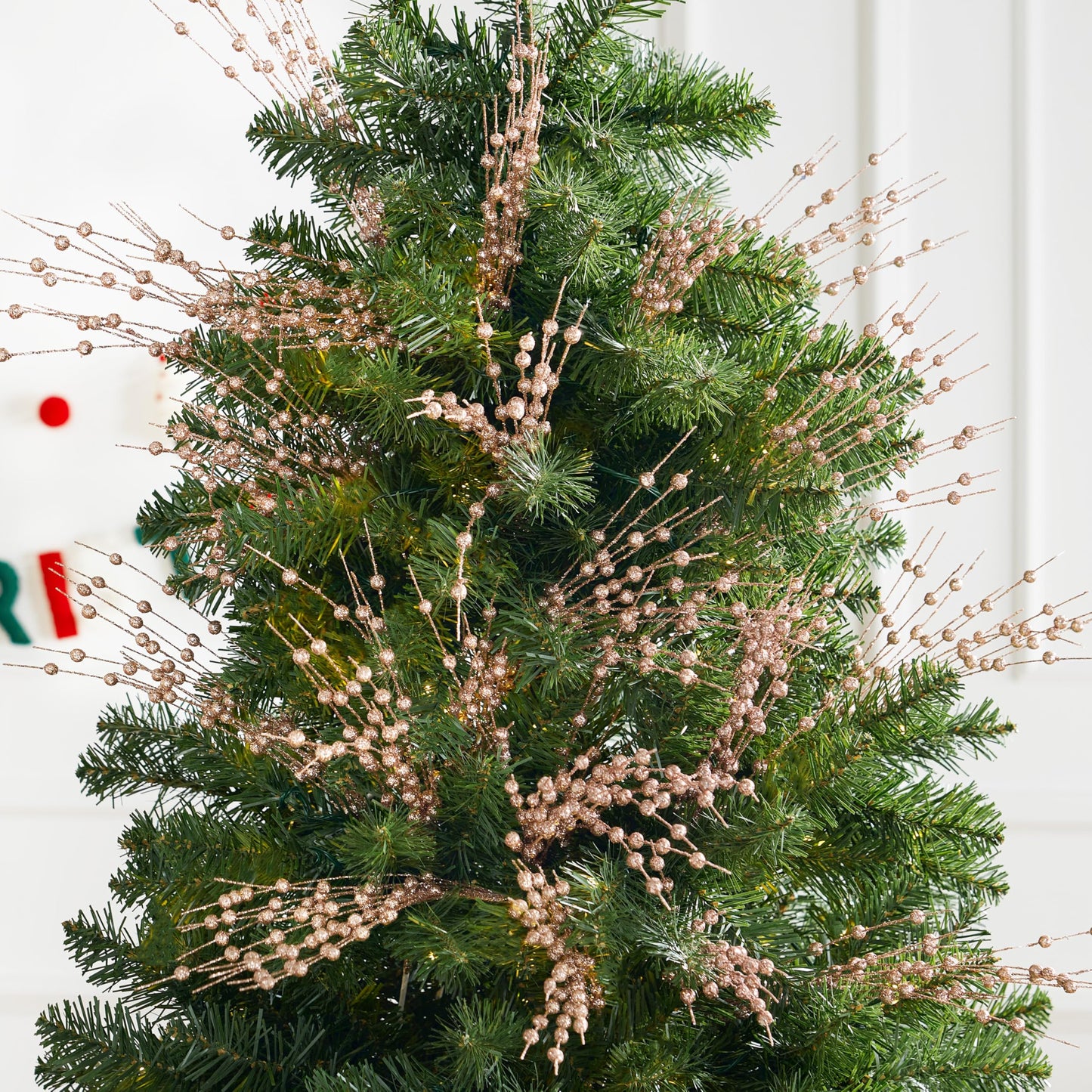 24 Pcs Christmas Tree Berry Stem (Champagne)