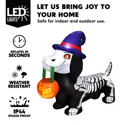 Tall Skeleton Wiener Dog Inflatable (5 ft)