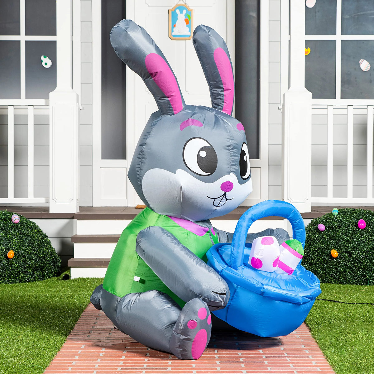 Easter Inflatale Large Easter Egg Inflatable with Build-in LEDs Blow Inflatable Outdoor ...