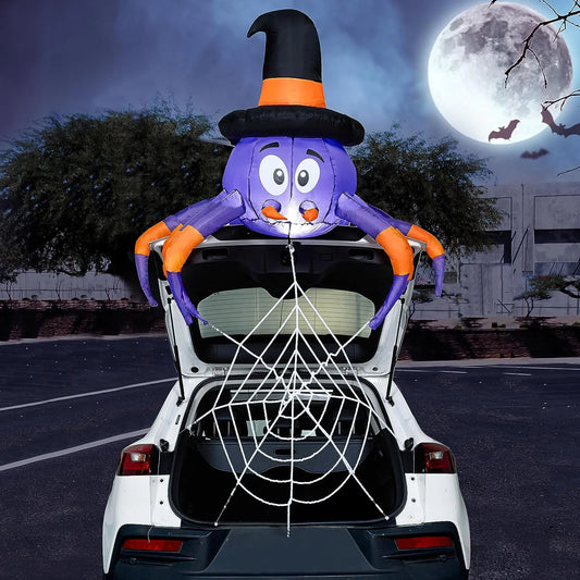 5ft Wide Spider Trunk or Treat Inflatable Decoration