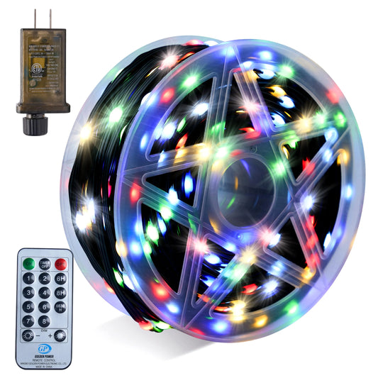 600 LED Multicolor Christmas String Lights with Reel and 8 Modes Timer