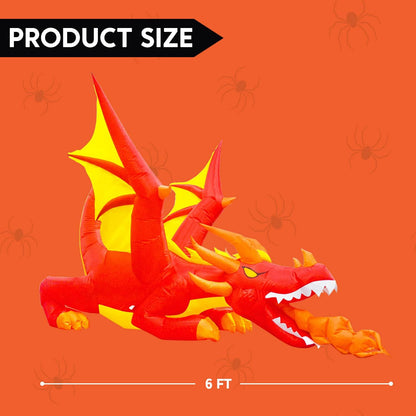 6ft Inflatable Sitting Fire Dragon