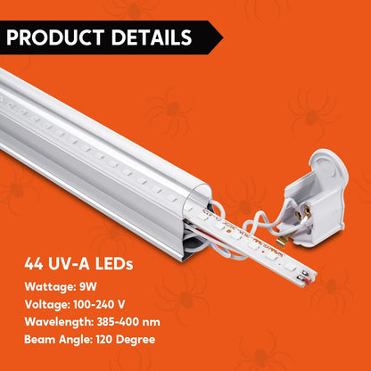 6Pcs 9W LED Black Light White Bar 1.3ft