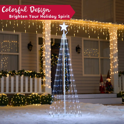 6 FT Animated Christmas Cone Tree Yard Light Decorations