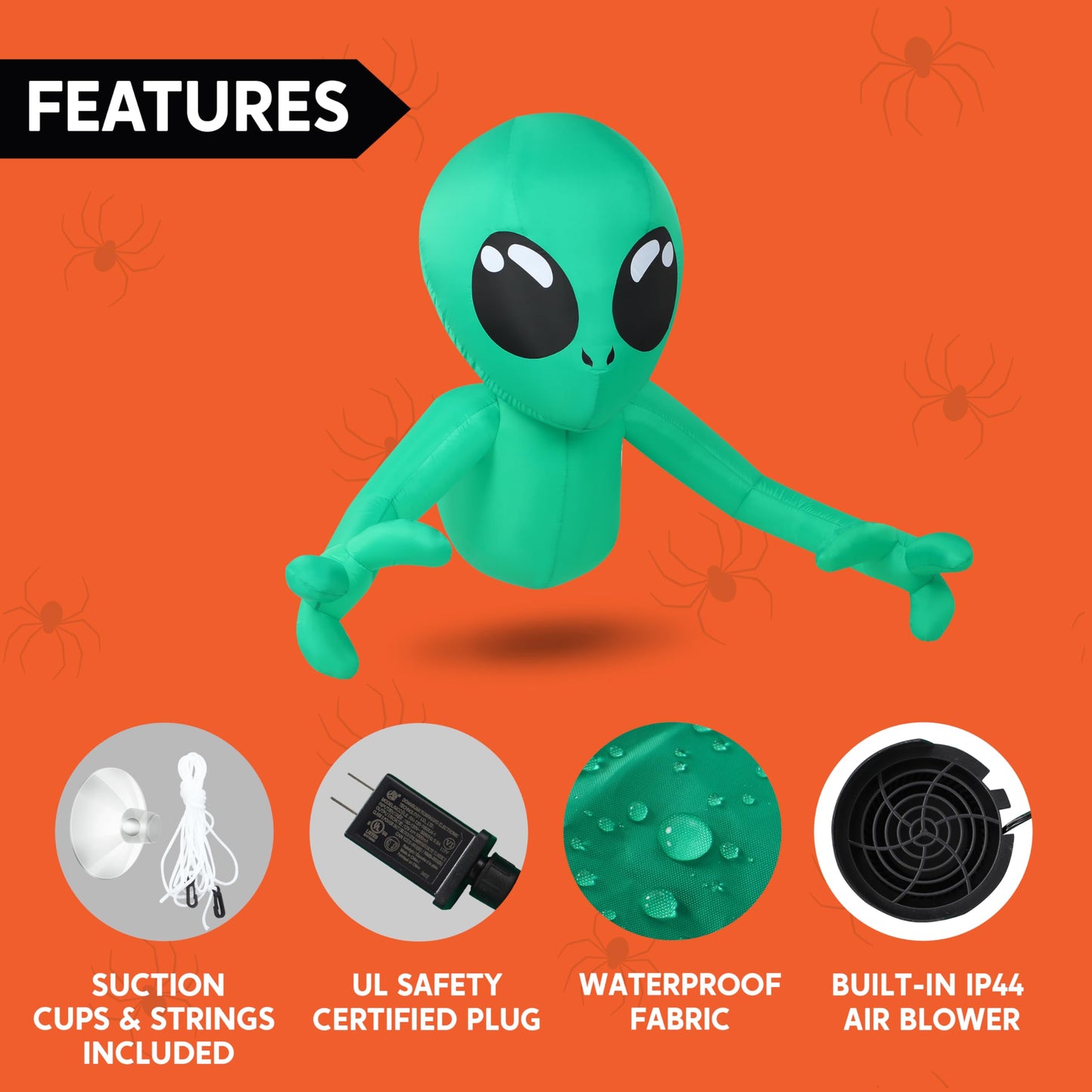 4.5FT Halloween Inflatable Alien Outdoor Decorations