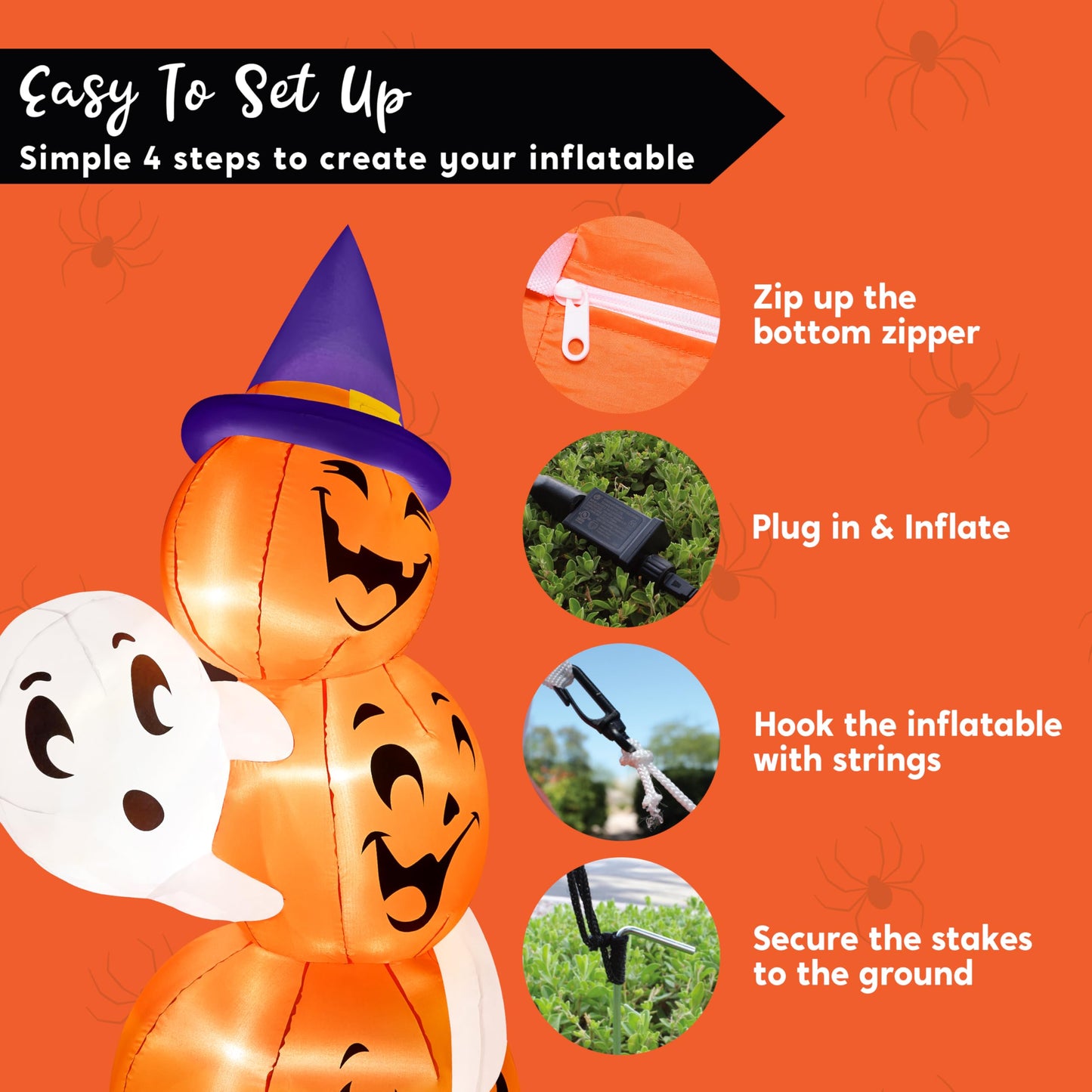 6FT Halloween Inflatable Pumpkin Outdoor Decorations
