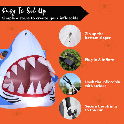 Shark Trunk Or Treat Halloween Inflatables Decor