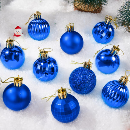 24 Pcs Blue Christmas Balls Ornaments