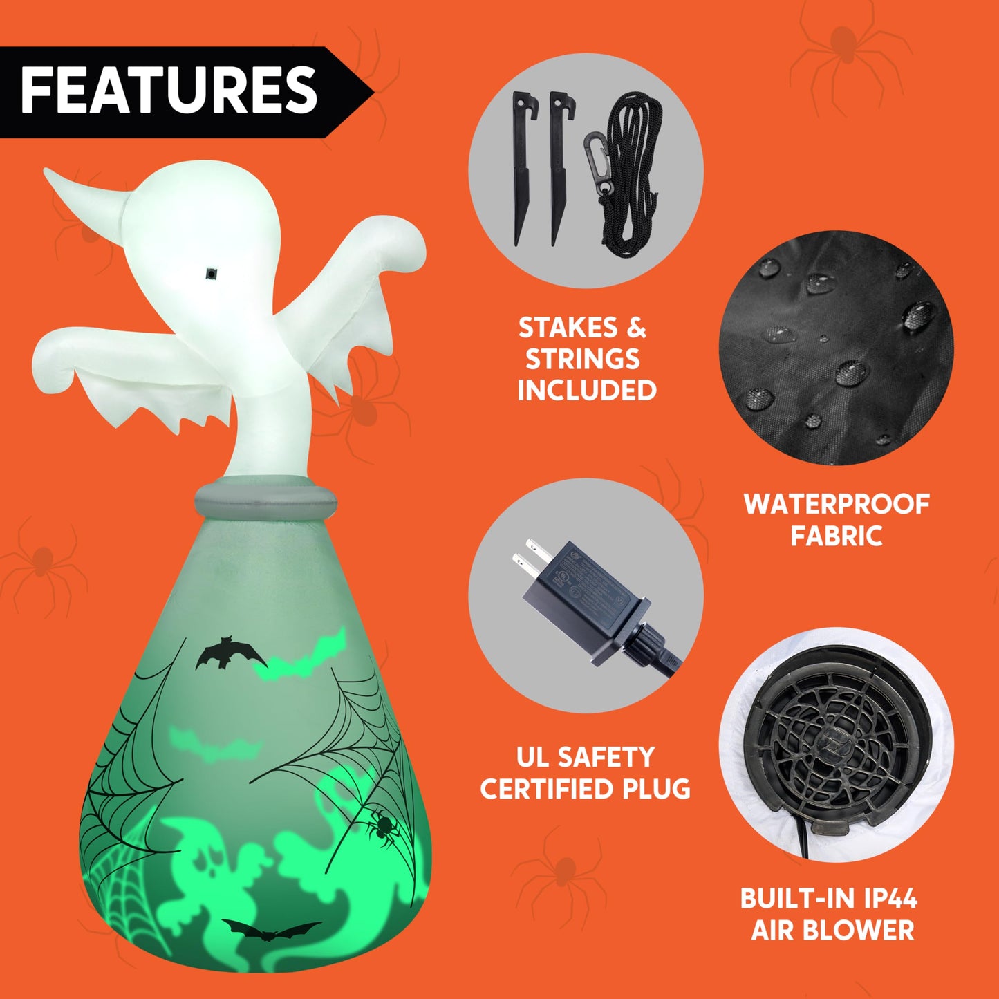 6FTGhost Inflatable Halloween Decor Outdoor