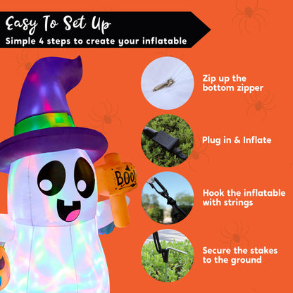 5 FT Halloween Inflatables Ghost Outdoor Decorations