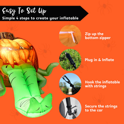 Inflatable Pumpkin with Tentacles Trunk Or Treat Car Decor