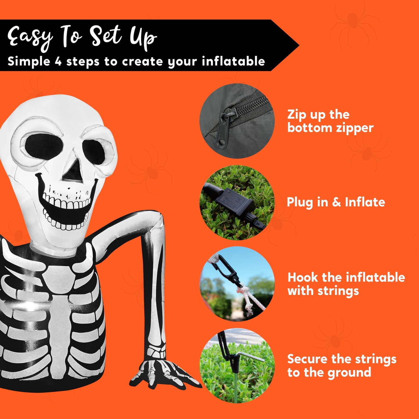 5.5 FT Skeleton Halloween Inflatables Outdoor Decorations