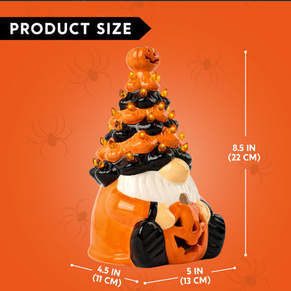 Halloween Decoration Pumpkin Gnome Ceramic Tree