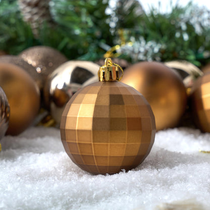 24 Pcs 2.36" Brown Christmas Balls Ornaments Set