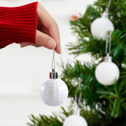 24 Pcs 1.6" White Christmas Balls Ornaments Set