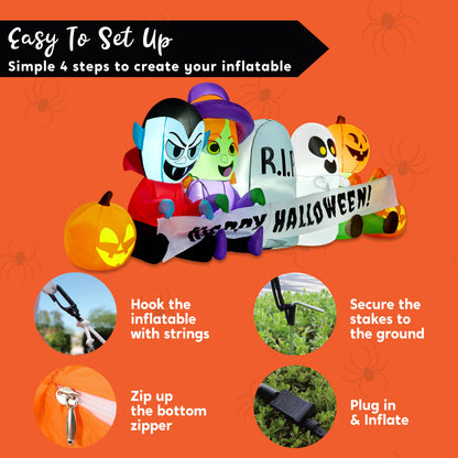 8FT Long Inflatable Halloween Decor Outdoor