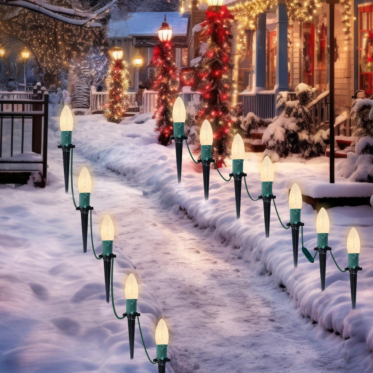 30.75FT C9 Christmas Pathway Marker Lights
