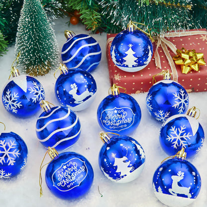 36Pcs Blue & White Christmas Ball Ornaments Set