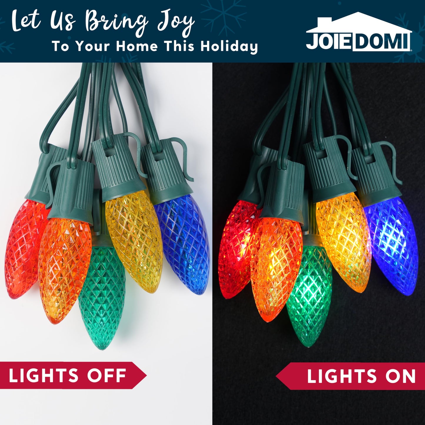 24 Packs 30.75FT C9 Christmas Multicolor LED Pathway Lights