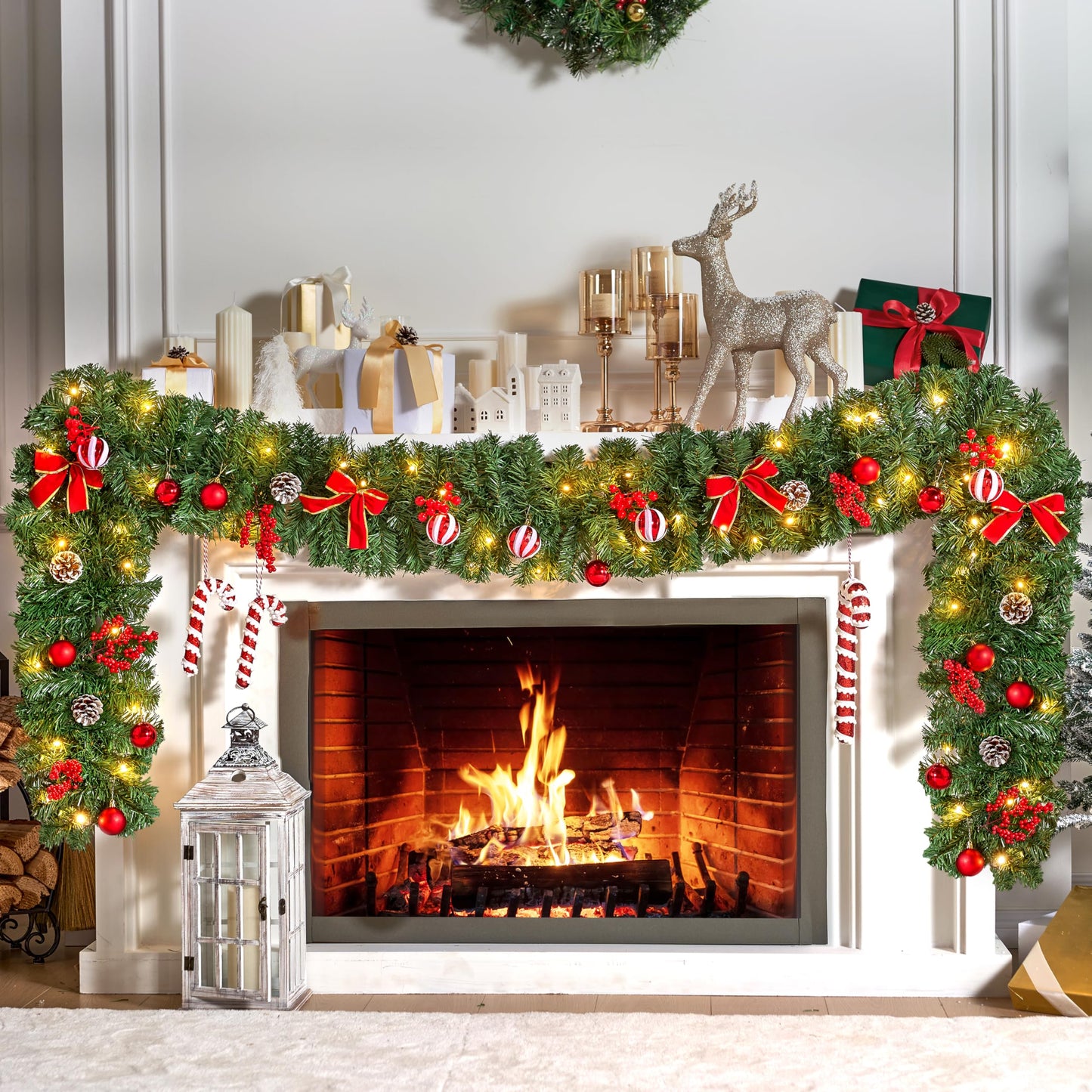 9Ft Christmas Garland Prelit with Lights