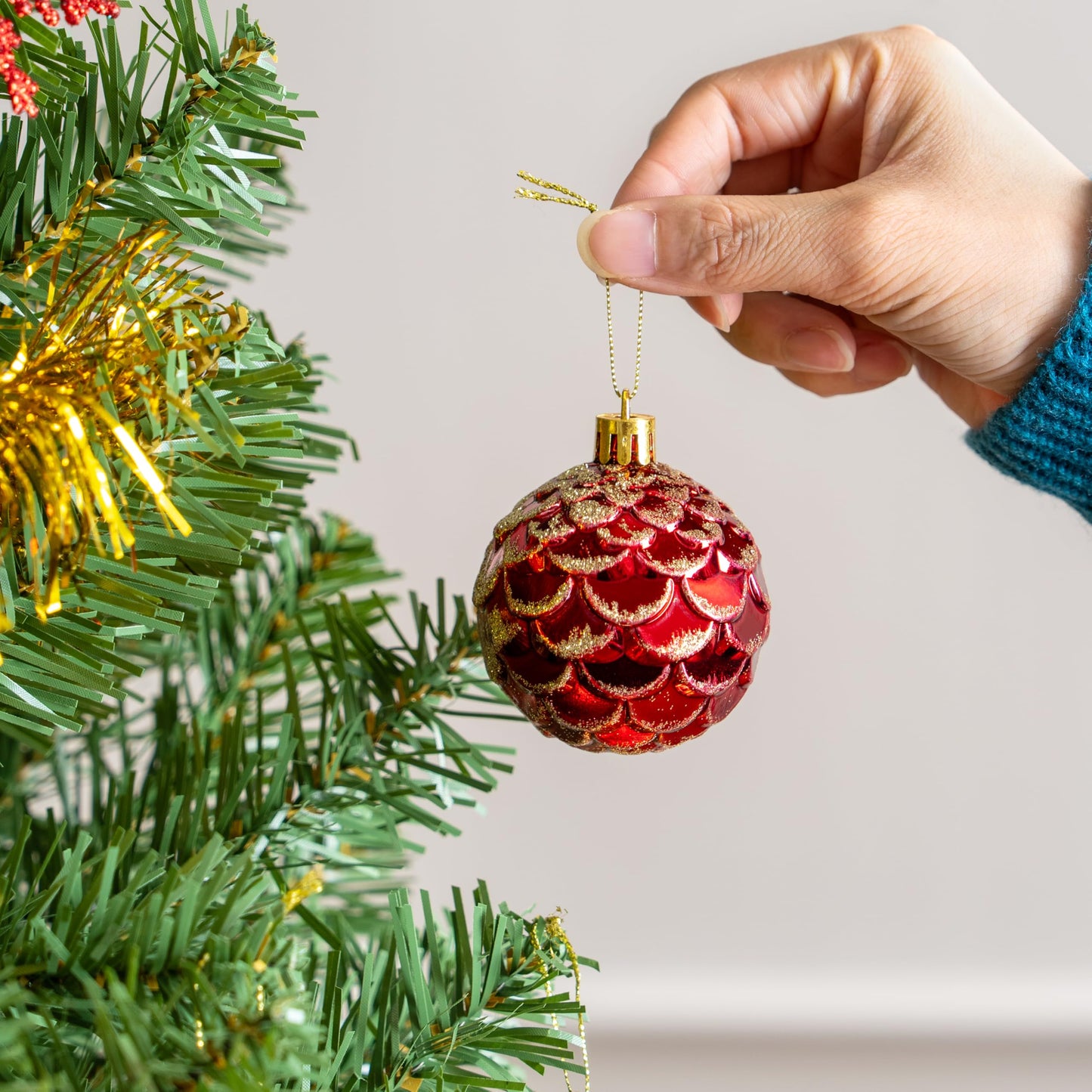 71 Pcs Red & Gold Christmas Ornaments Set