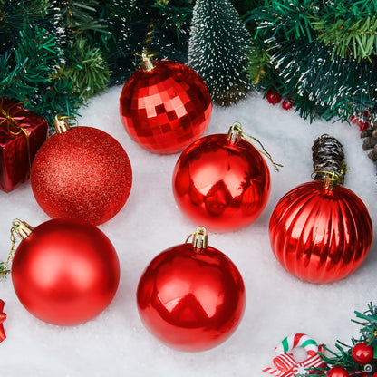 18 Pcs Red Christmas Ball Ornaments
