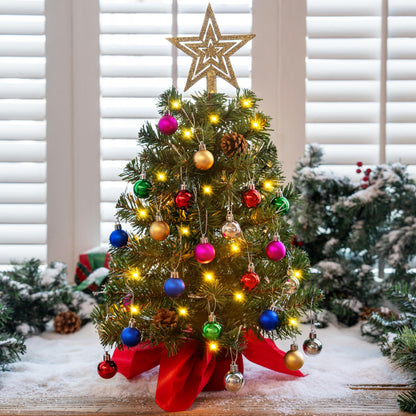 24"/2FT Prelit Tabletop Christmas Tree with Warm Lights