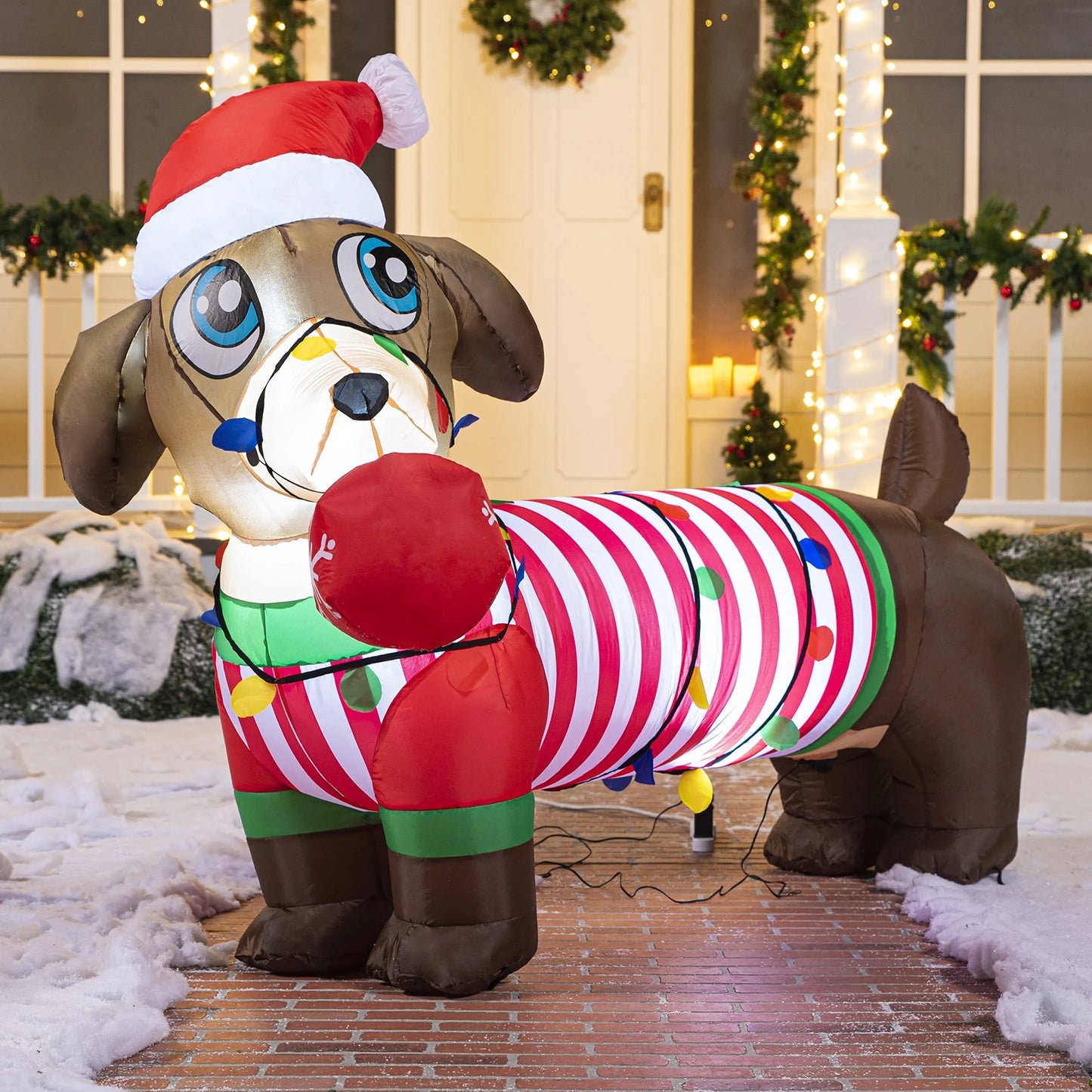 Large Christmas Puppy Inflatable (6 ft)
