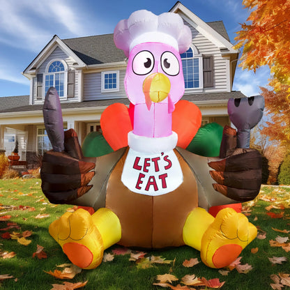 Large Let's Eat Turkey Inflatable (6 ft)
