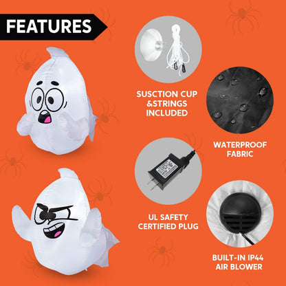 2.6 ft. Tall Naughty Window Ghost Inflatable (2pcs)
