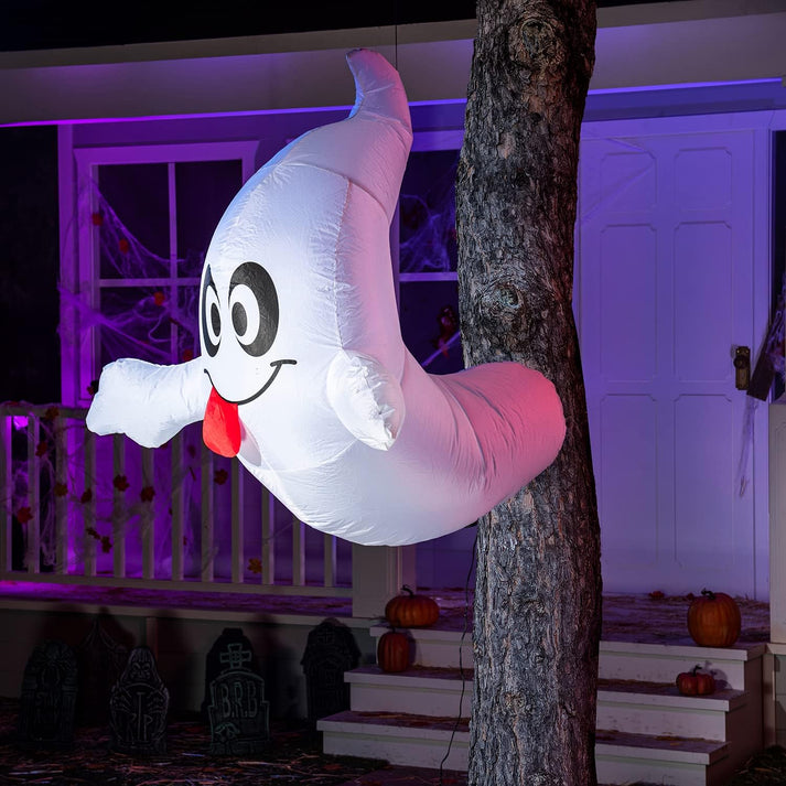 4ft Halloween Inflatable Ghost Coming Out from Tree – Joiedomi