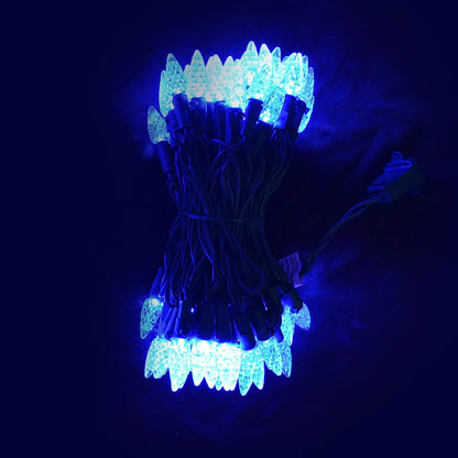 24.2 Ft 70 Counts of Blue LED C6 Green Wire Long String Light Set