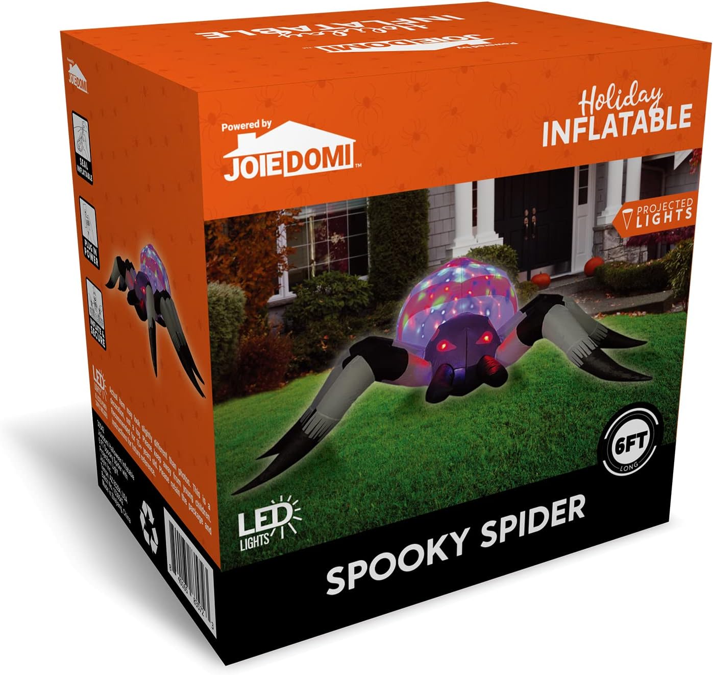 6 FT Tall Halloween Inflatable Spooky Spider Inflatable with LED ...