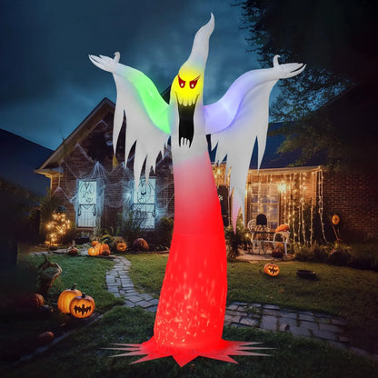 Joiedomi 12.5ft Tall Halloween Inflatable Ghost with Built-in Colorful LEDs