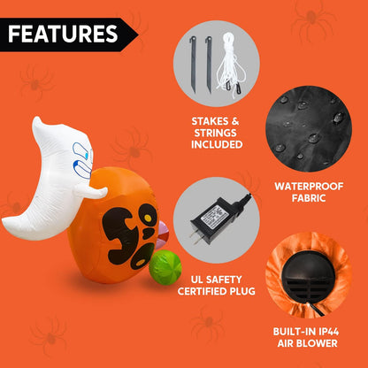 5 ft Tall Naughty Ghost Halloween Inflatable